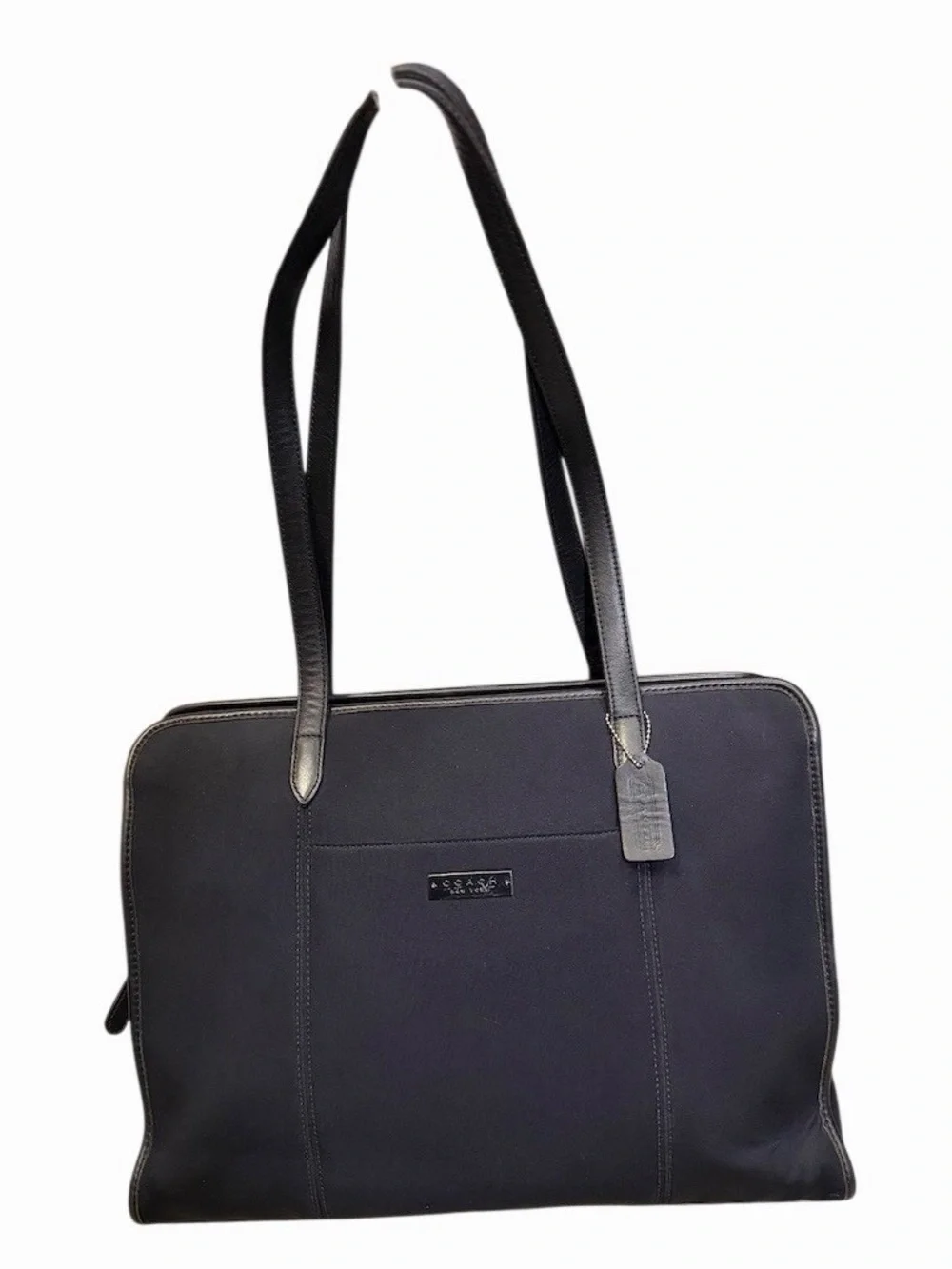 Coach Vintage 1998 Black Neoprene And Leather Laptop Tote Bag